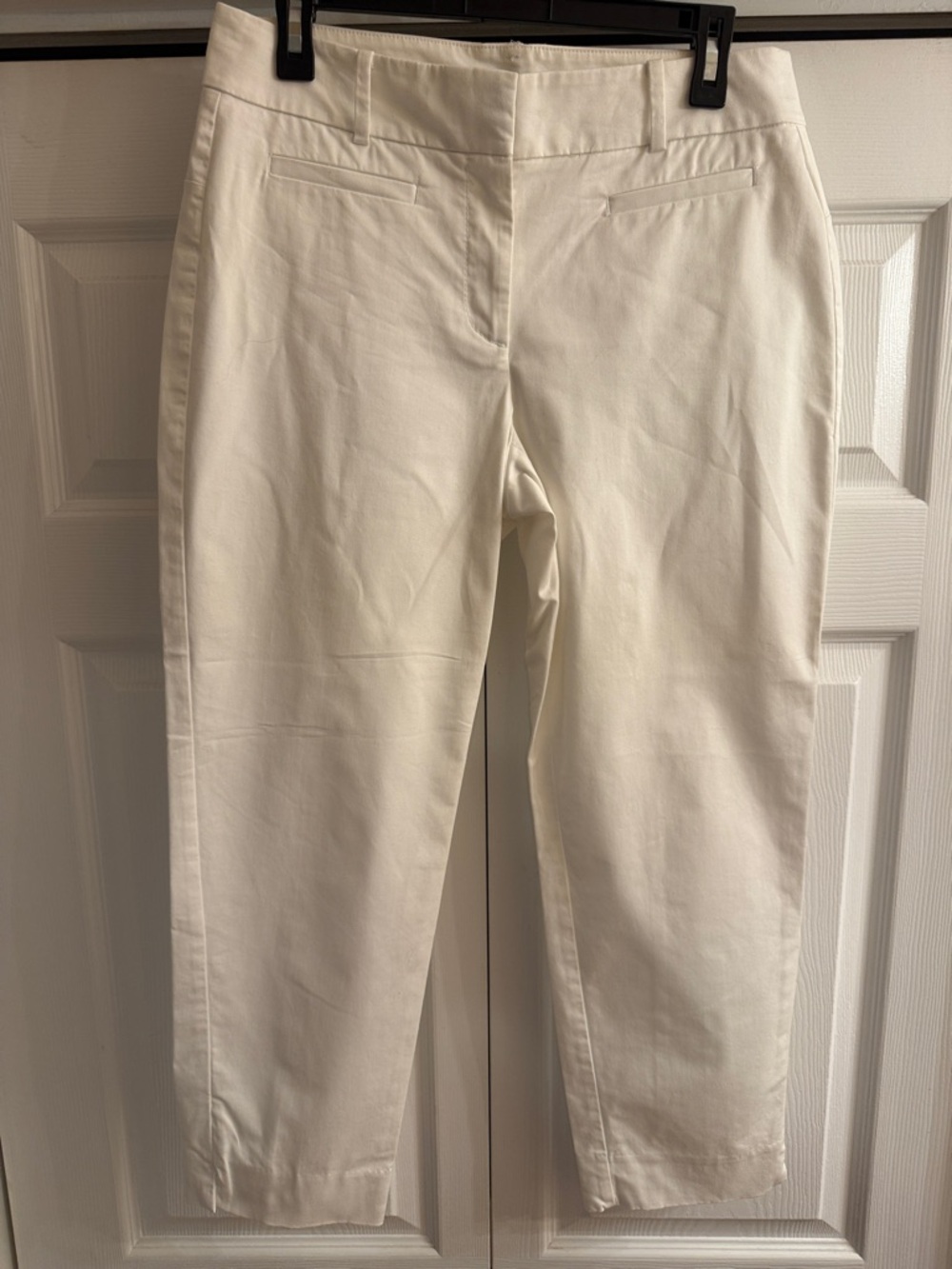 Ann Taylor White Cropped Slim Dress Pants